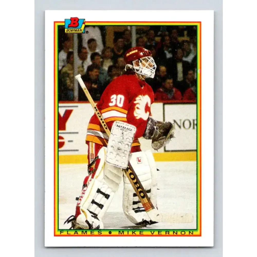 1990-91 Bowman #94 Mike Vernon NM-MT Calgary Flames Hockey Card - Hockey Card Single