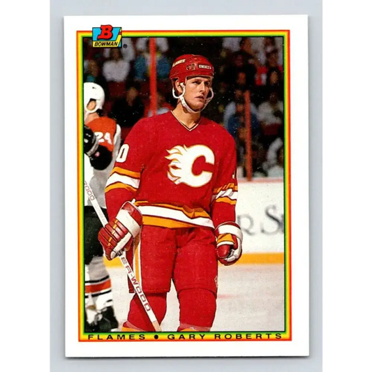 1990-91 Bowman #95 Gary Roberts NM-MT Calgary Flames Hockey Card - Hockey Card Single