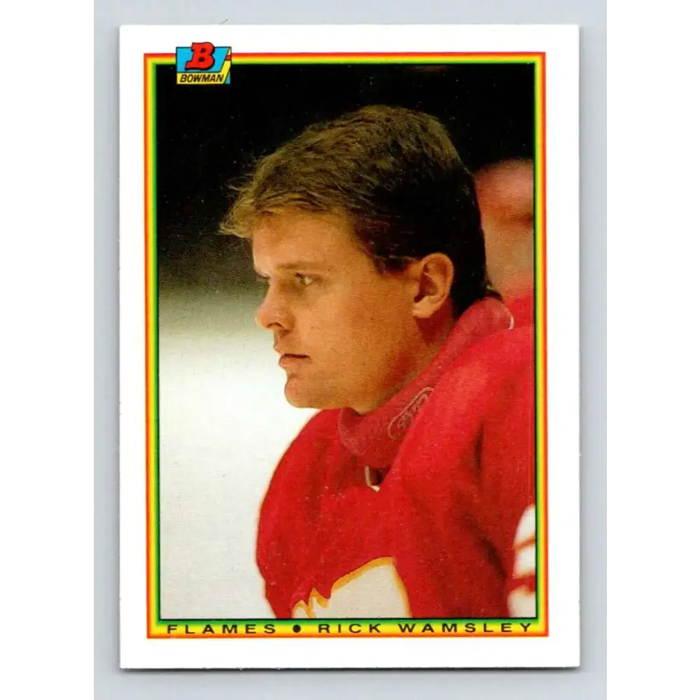 1990-91 Bowman #98 Rick Wamsley NM-MT Calgary Flames Hockey Card - Hockey Card Single