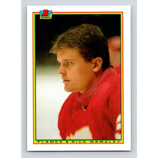 1990-91 Bowman #98 Rick Wamsley NM-MT Calgary Flames Hockey Card - Hockey Card Single