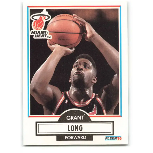 1990-91 Fleer #100 Grant Long EX Excellent Miami Heat Basketball Card