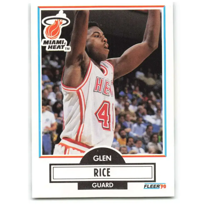 1990-91 Fleer #101 Glen Rice EX Excellent RC Rookie Miami Heat Basketball Card - Basketball Card Single