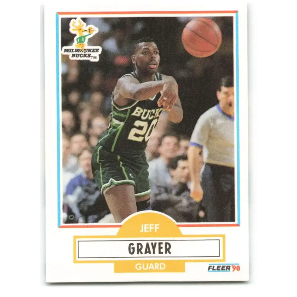 1990-91 Fleer #104 Jeff Grayer EX Excellent RC Rookie Milwaukee Bucks Basketball Card - Basketball Card Single