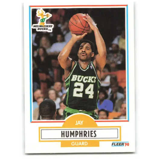 1990-91 Fleer #105 Jay Humphries EX Excellent Milwaukee Bucks Basketball Card