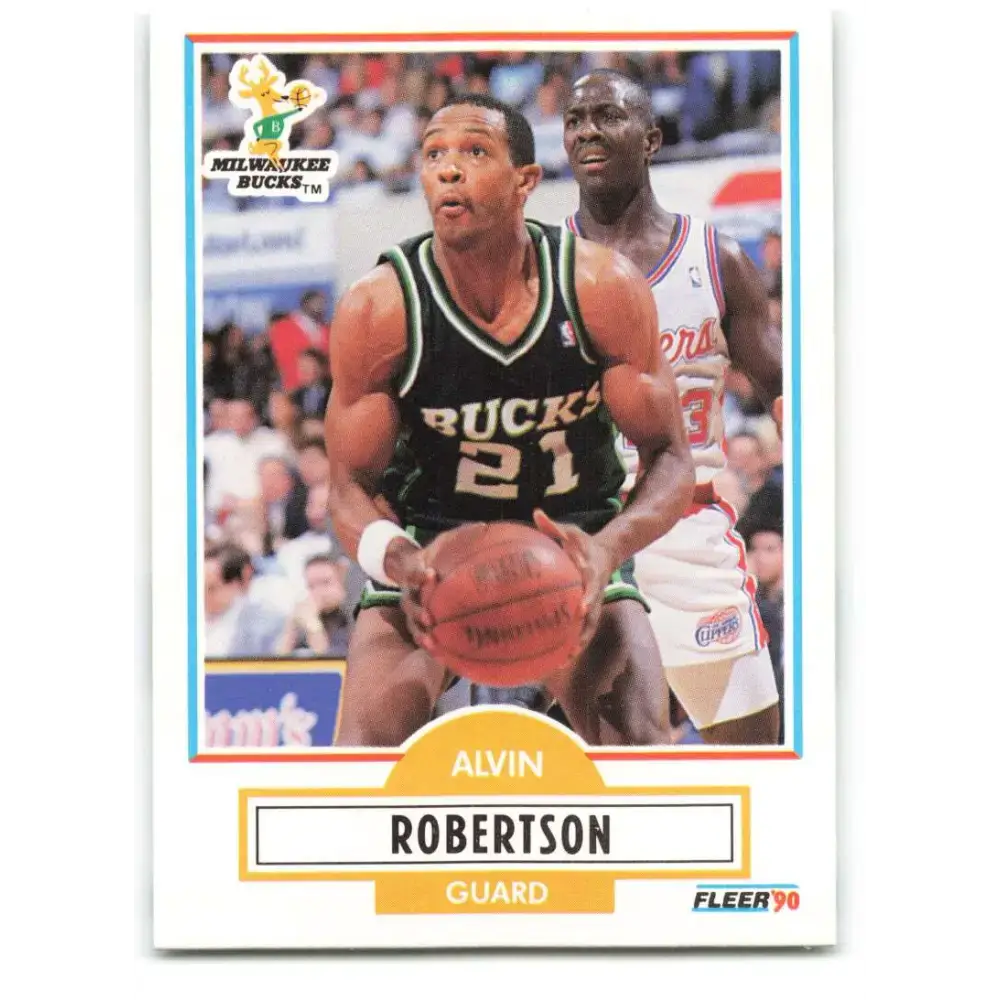 1990-91 Fleer #109 Alvin Robertson EX Excellent Milwaukee Bucks Basketball Card - Basketball Card Single