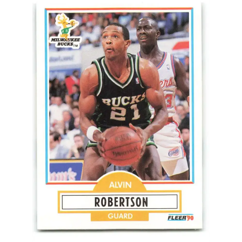 1990-91 Fleer #109 Alvin Robertson EX Excellent Milwaukee Bucks Basketball Card - Basketball Card Single