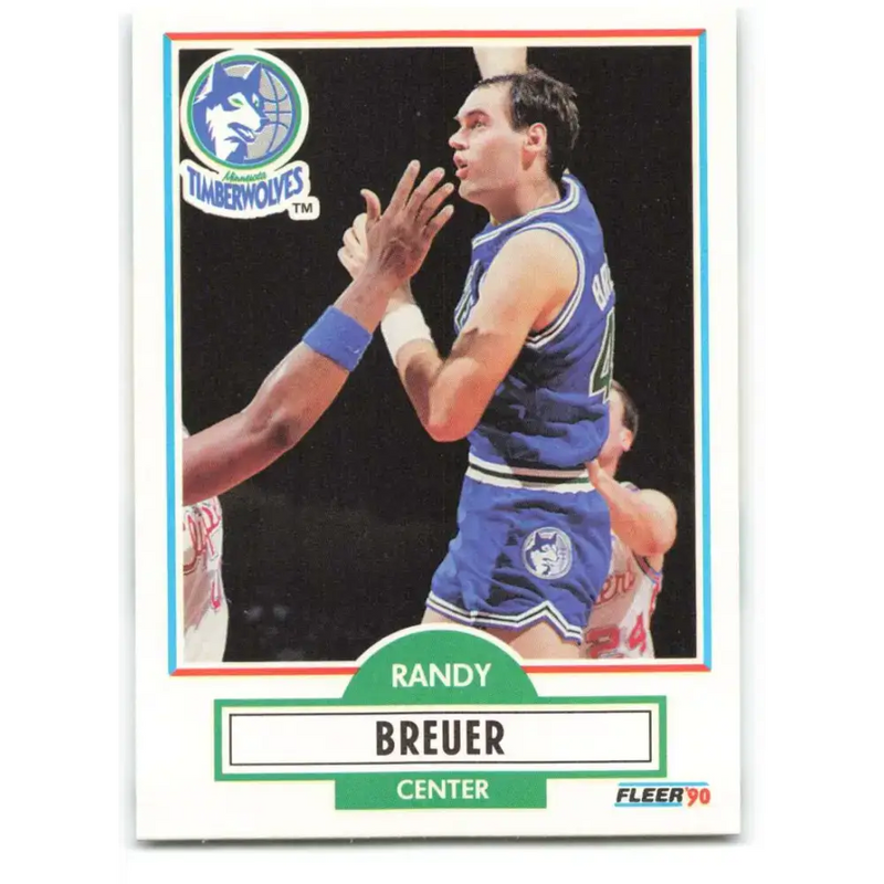 1990-91 Fleer #111 Randy Breuer EX Excellent Minnesota Timberwolves Basketball Card - Basketball Card Single