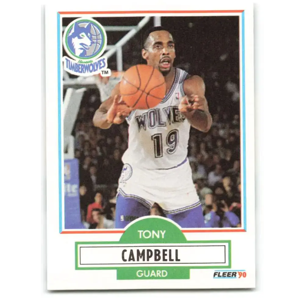 1990-91 Fleer #112 Tony Campbell EX Excellent Minnesota Timberwolves Basketball Card - Basketball Card Single