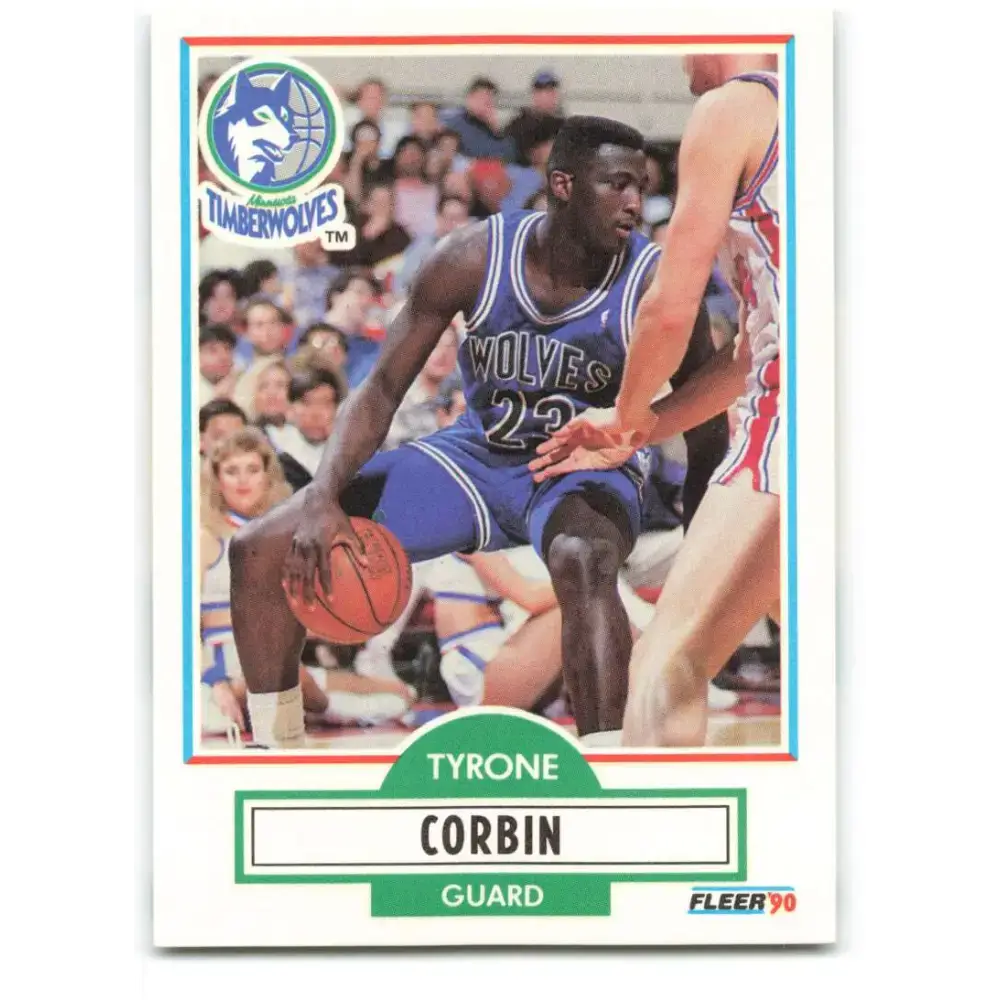 1990-91 Fleer #113 Tyrone Corbin EX Excellent Minnesota Timberwolves Basketball Card - Basketball Card Single