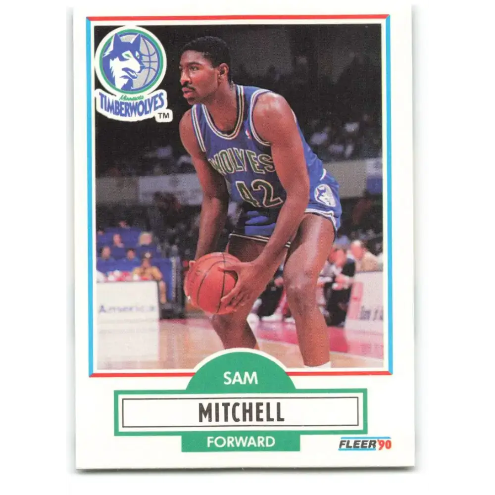 1990-91 Fleer #114 Sam Mitchell EX Excellent RC Rookie Minnesota Timberwolves Basketball Card - Basketball Card Single