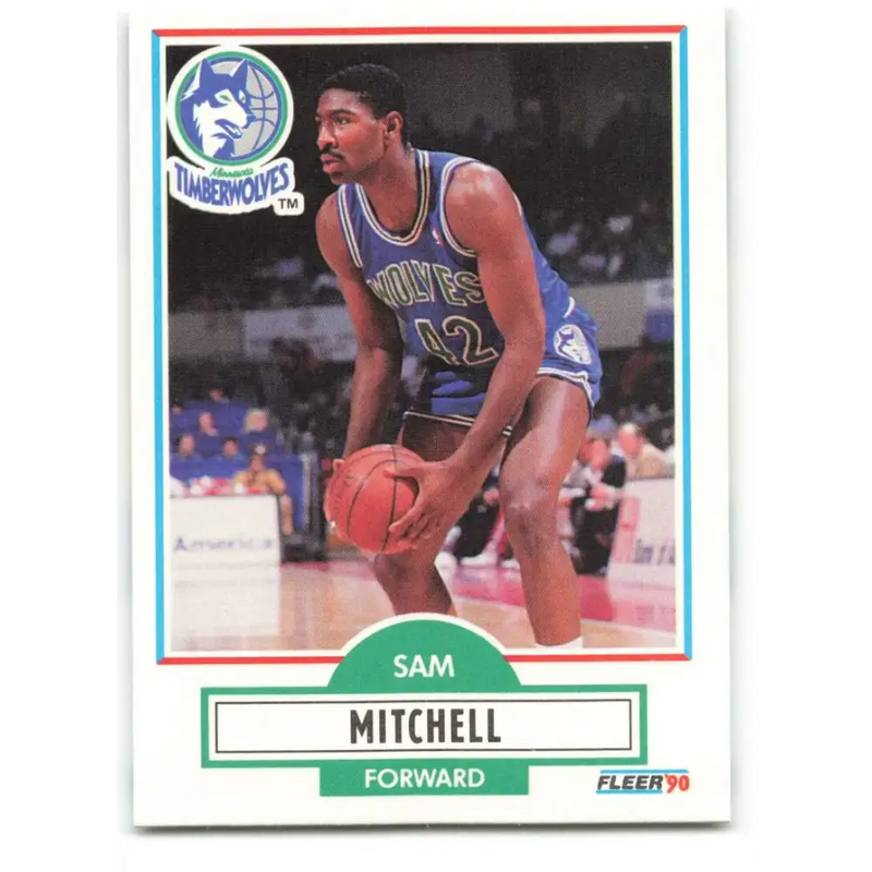 1990-91 Fleer #114 Sam Mitchell EX Excellent RC Rookie Minnesota Timberwolves Basketball Card - Basketball Card Single