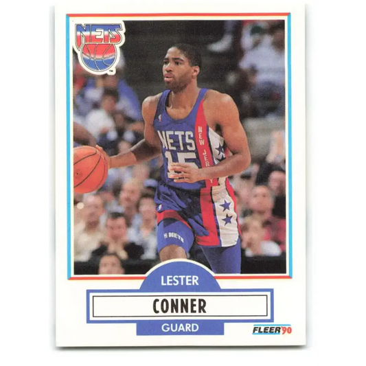 1990-91 Fleer #119 Lester Conner EX Excellent New Jersey Nets Basketball Card - Basketball Card Single