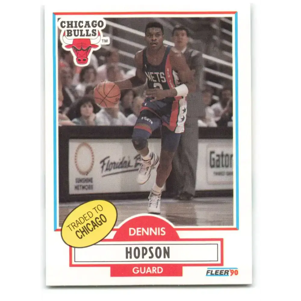 1990-91 Fleer #120 Dennis Hopson EX Excellent Chicago Bulls Basketball Card - Basketball Card Single