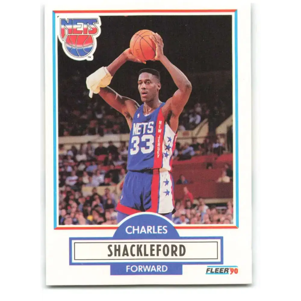 1990-91 Fleer #122 Charles Shackleford EX Excellent New Jersey Nets Basketball Card - Basketball Card Single