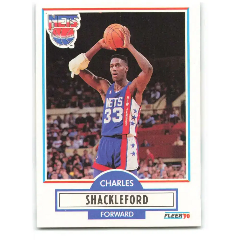 1990-91 Fleer #122 Charles Shackleford EX Excellent New Jersey Nets Basketball Card - Basketball Card Single
