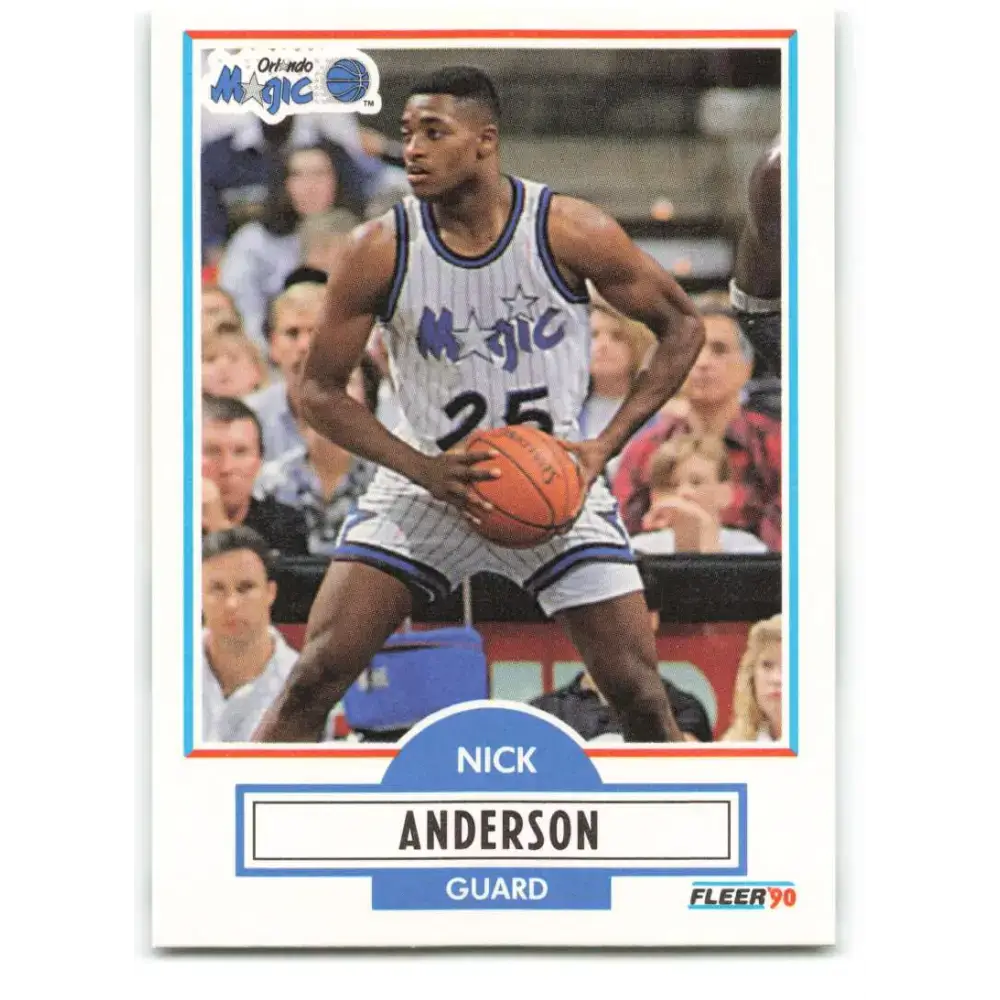 1990-91 Fleer #132 Nick Anderson EX Excellent RC Rookie Orlando Magic Basketball Card - Basketball Card Single