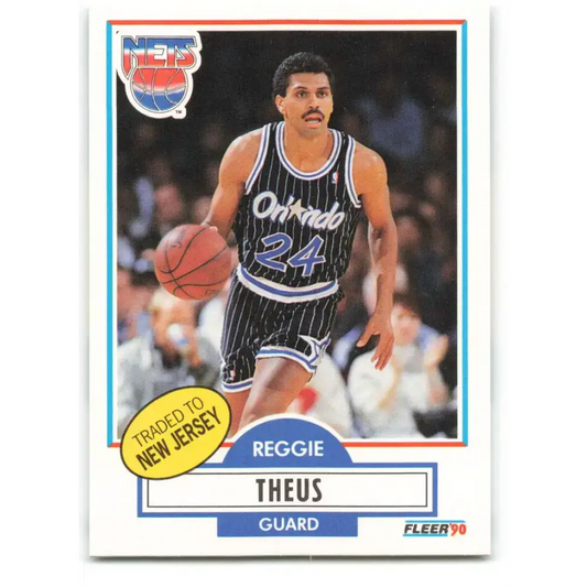 1990-91 Fleer #136 Reggie Theus EX Excellent New Jersey Nets Basketball Card - Basketball Card Single