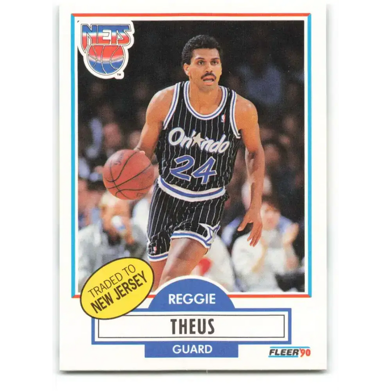 1990-91 Fleer #136 Reggie Theus EX Excellent New Jersey Nets Basketball Card - Basketball Card Single