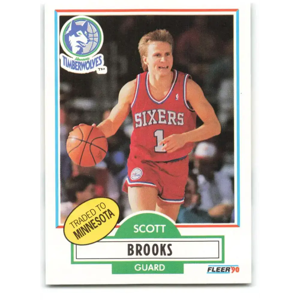 1990-91 Fleer #140 Scott Brooks EX Excellent Minnesota Timberwolves Basketball Card - Basketball Card Single