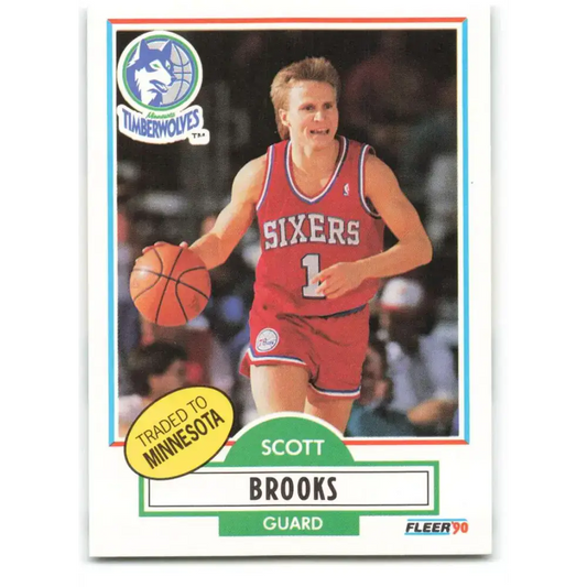 1990-91 Fleer #140 Scott Brooks EX Excellent Minnesota Timberwolves Basketball Card