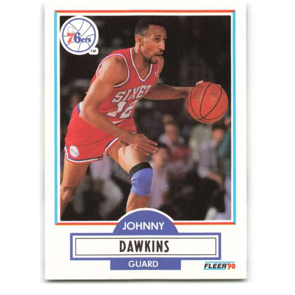 1990-91 Fleer #141 Johnny Dawkins EX Excellent Philadelphia 76ers Basketball Card - Basketball Card Single