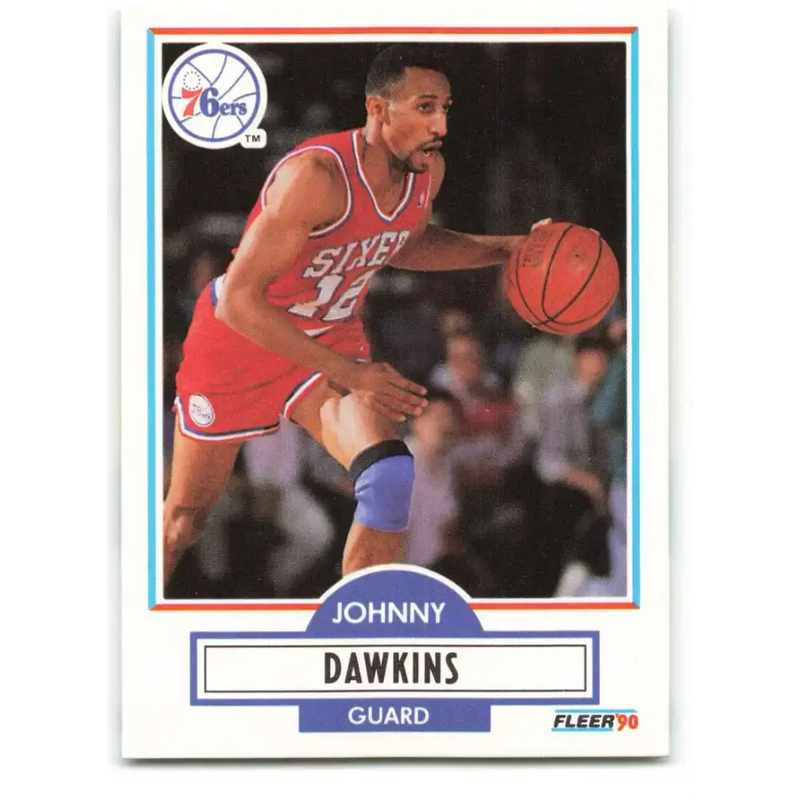 1990-91 Fleer #141 Johnny Dawkins EX Excellent Philadelphia 76ers Basketball Card - Basketball Card Single