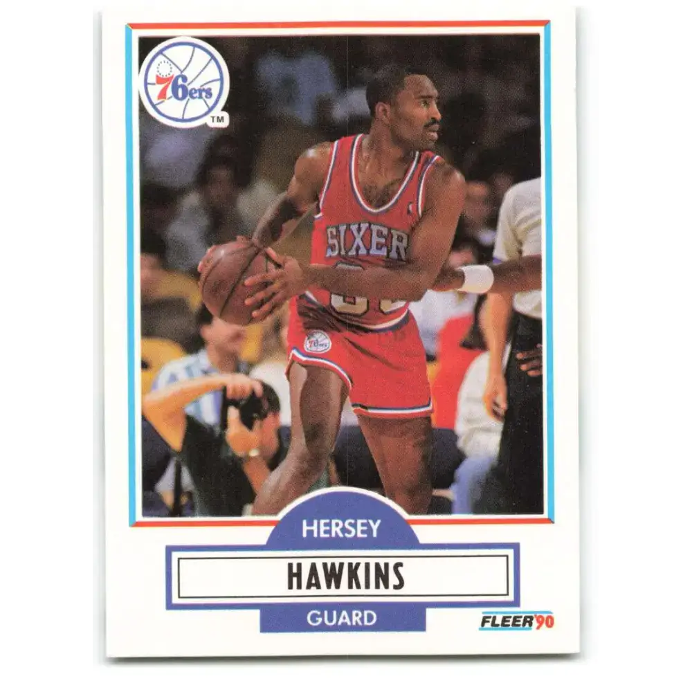 1990-91 Fleer #143 Hersey Hawkins EX Excellent Philadelphia 76ers Basketball Card - Basketball Card Single