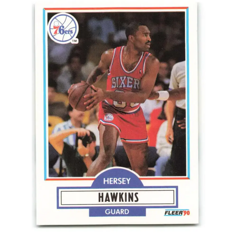 1990-91 Fleer #143 Hersey Hawkins EX Excellent Philadelphia 76ers Basketball Card - Basketball Card Single