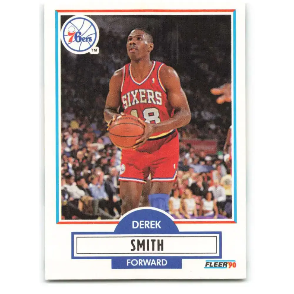 1990-91 Fleer #145 Derek Smith EX Excellent Philadelphia 76ers Basketball Card - Basketball Card Single