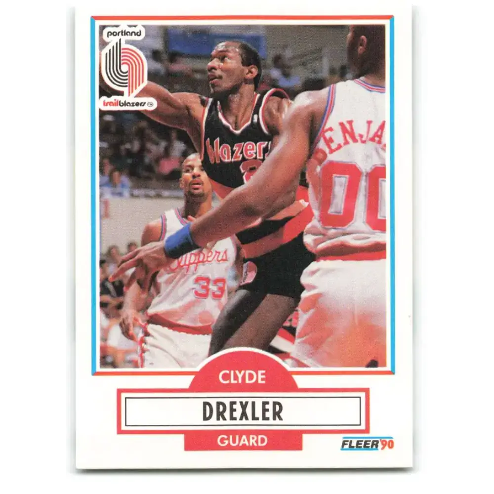 1990-91 Fleer #154 Clyde Drexler EX Excellent Portland Trail Blazers Basketball Card - Basketball Card Single