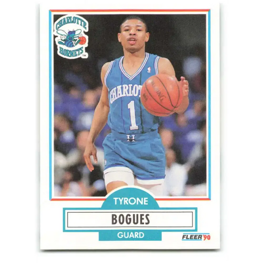 1990-91 Fleer #16 Muggsy Bogues EX Excellent Charlotte Hornets Basketball Card