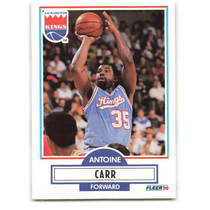 1990-91 Fleer #163 Antoine Carr EX Excellent Sacramento Kings Basketball Card - Basketball Card Single