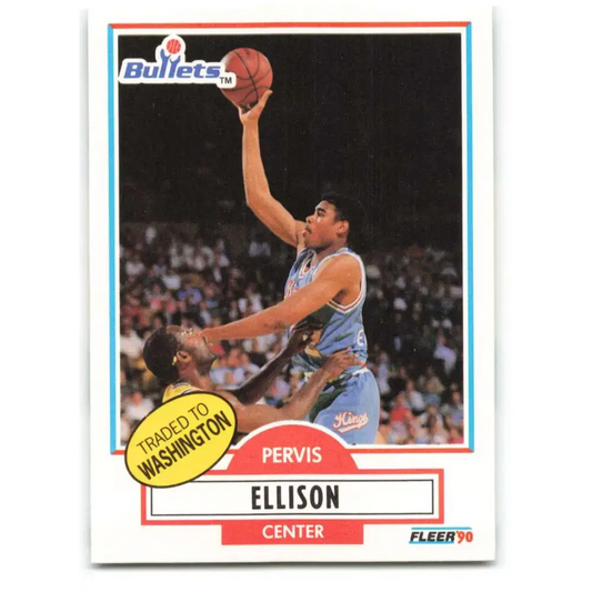 1990-91 Fleer #164 Pervis Ellison EX Excellent RC Rookie Washington Bullets Basketball Card - Basketball Card Single