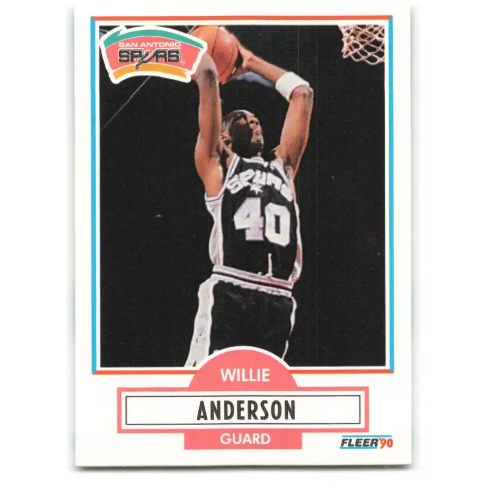 1990-91 Fleer #168 Willie Anderson EX Excellent San Antonio Spurs Basketball Card - Basketball Card Single