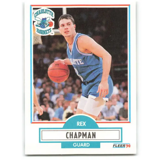 1990-91 Fleer #17 Rex Chapman EX Excellent Charlotte Hornets Basketball Card