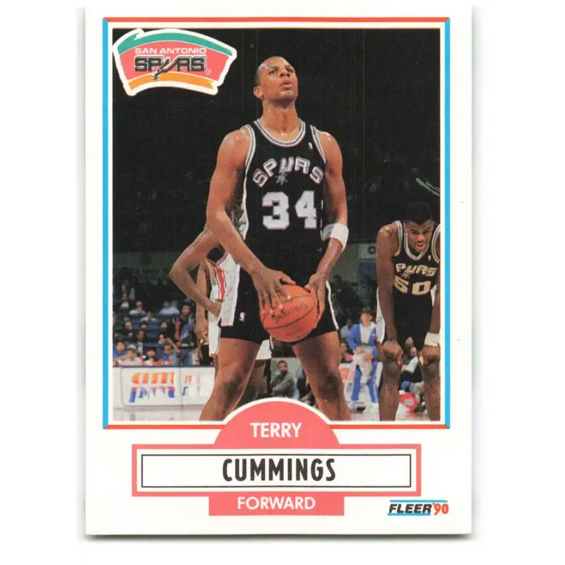 1990-91 Fleer #170 Terry Cummings EX Excellent San Antonio Spurs Basketball Card - Basketball Card Single