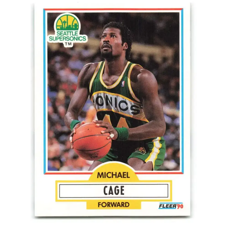 1990-91 Fleer #176 Michael Cage EX Excellent Seattle SuperSonics Basketball Card - Basketball Card Single