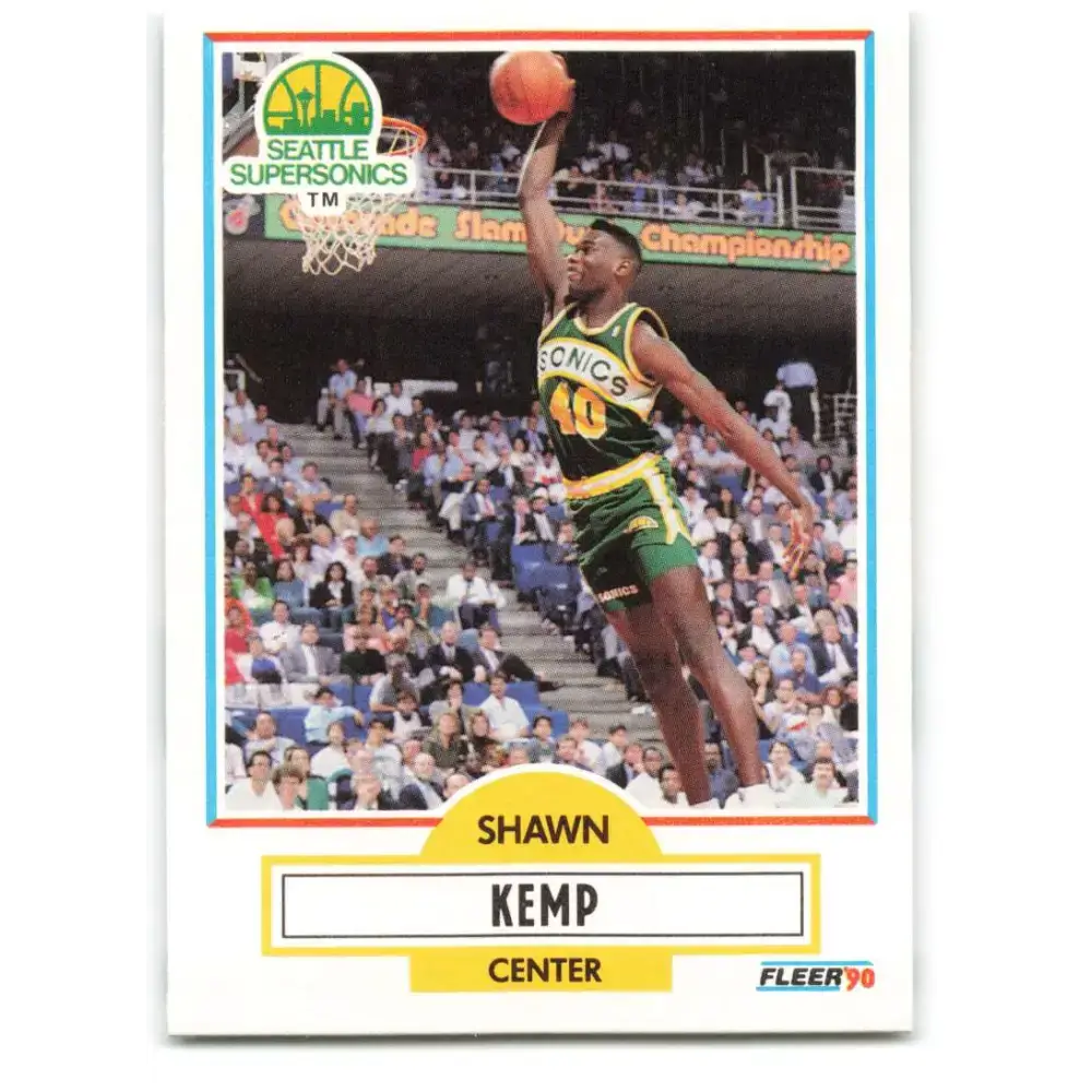 1990-91 Fleer #178 Shawn Kemp EX Excellent RC Rookie Seattle SuperSonics Basketball Card - Basketball Card Single