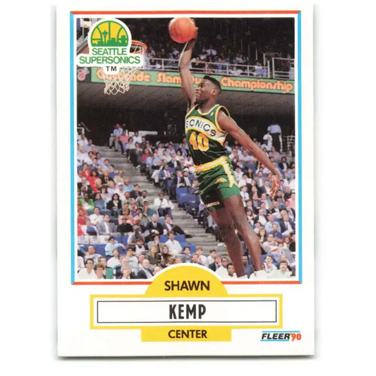 1990-91 Fleer #178 Shawn Kemp EX Excellent RC Rookie Seattle SuperSonics Basketball Card - Basketball Card Single