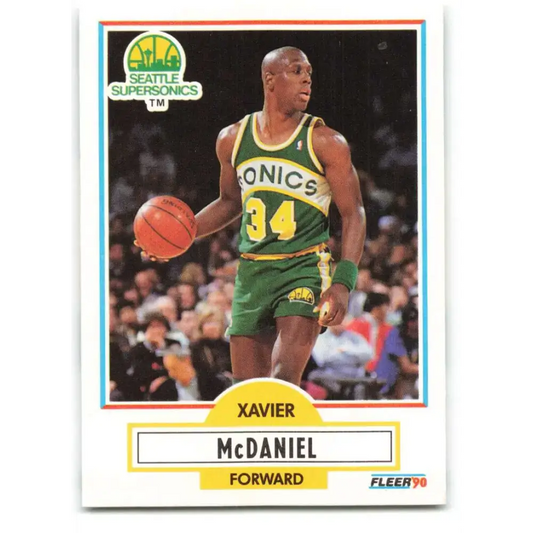 1990-91 Fleer #179 Xavier McDaniel EX Excellent Seattle SuperSonics Basketball Card - Basketball Card Single
