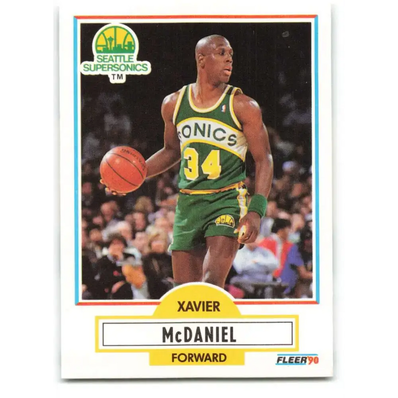1990-91 Fleer #179 Xavier McDaniel EX Excellent Seattle SuperSonics Basketball Card - Basketball Card Single