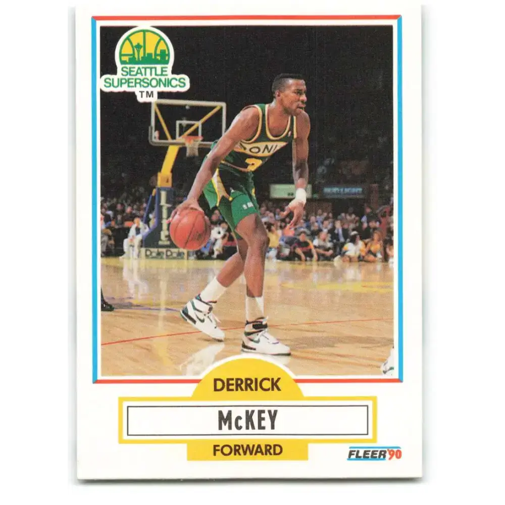 1990-91 Fleer #180 Derrick McKey EX Excellent Seattle SuperSonics Basketball Card - Basketball Card Single