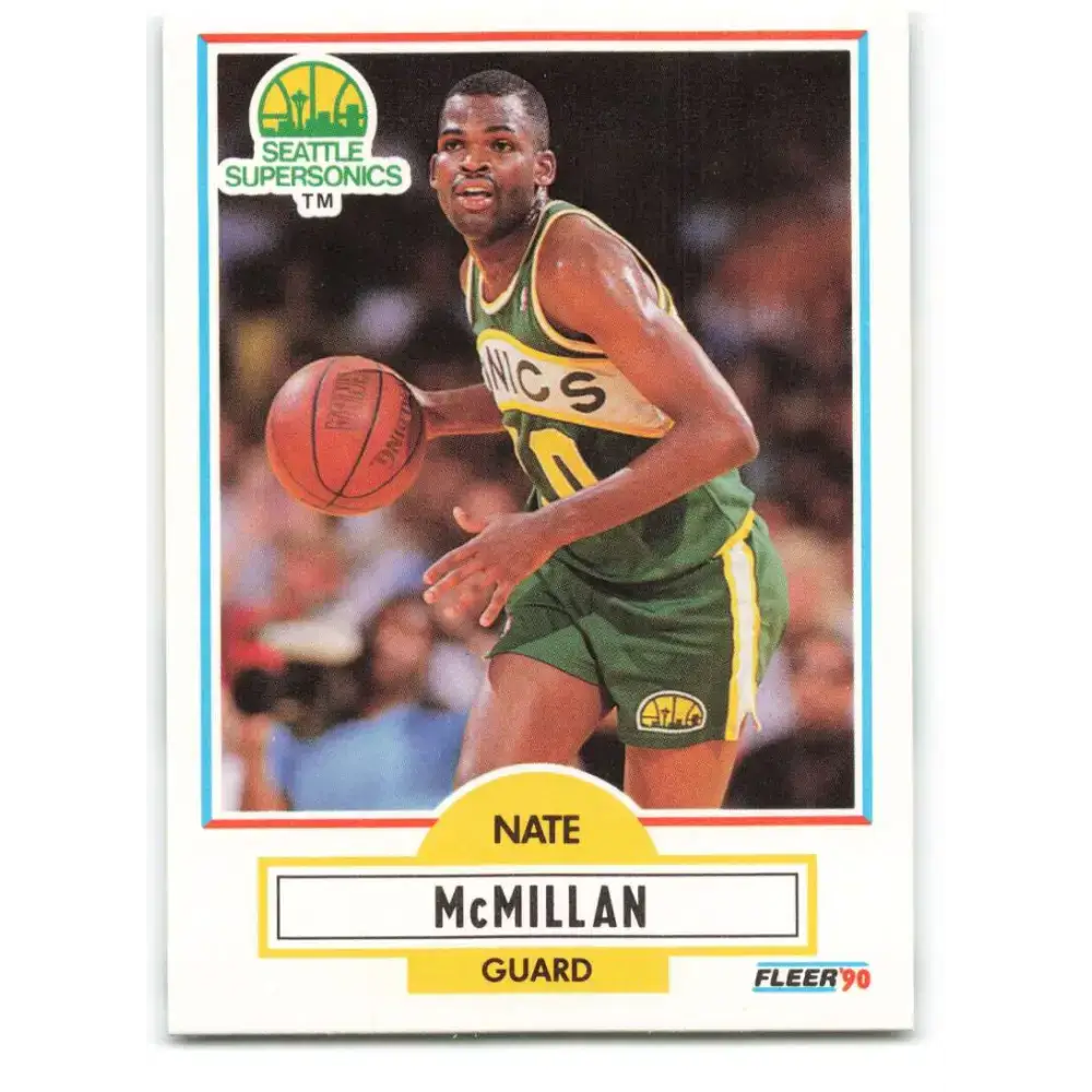 1990-91 Fleer #181 Nate McMillan EX Excellent Seattle SuperSonics Basketball Card - Basketball Card Single