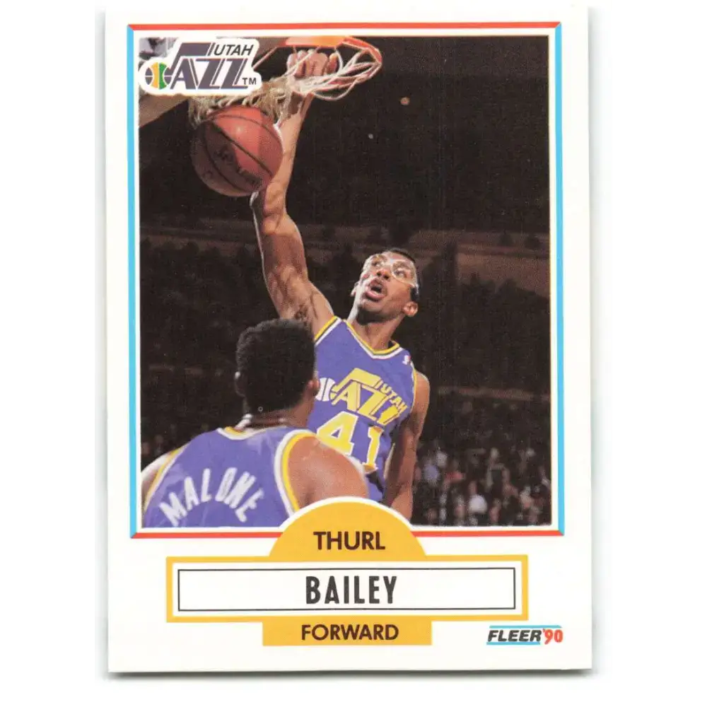 1990-91 Fleer #182 Thurl Bailey EX Excellent Utah Jazz Basketball Card - Basketball Card Single
