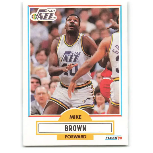 1990-91 Fleer #183 Mike Brown EX Excellent Utah Jazz Basketball Card