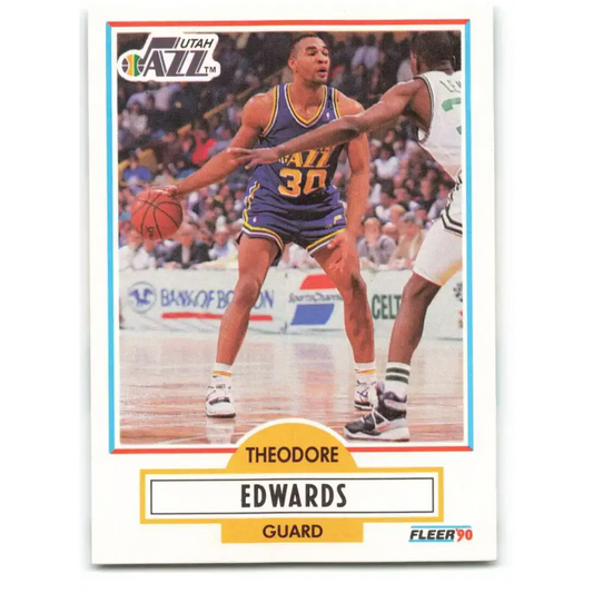 1990-91 Fleer #185 Blue Edwards EX Excellent RC Rookie Utah Jazz Basketball Card