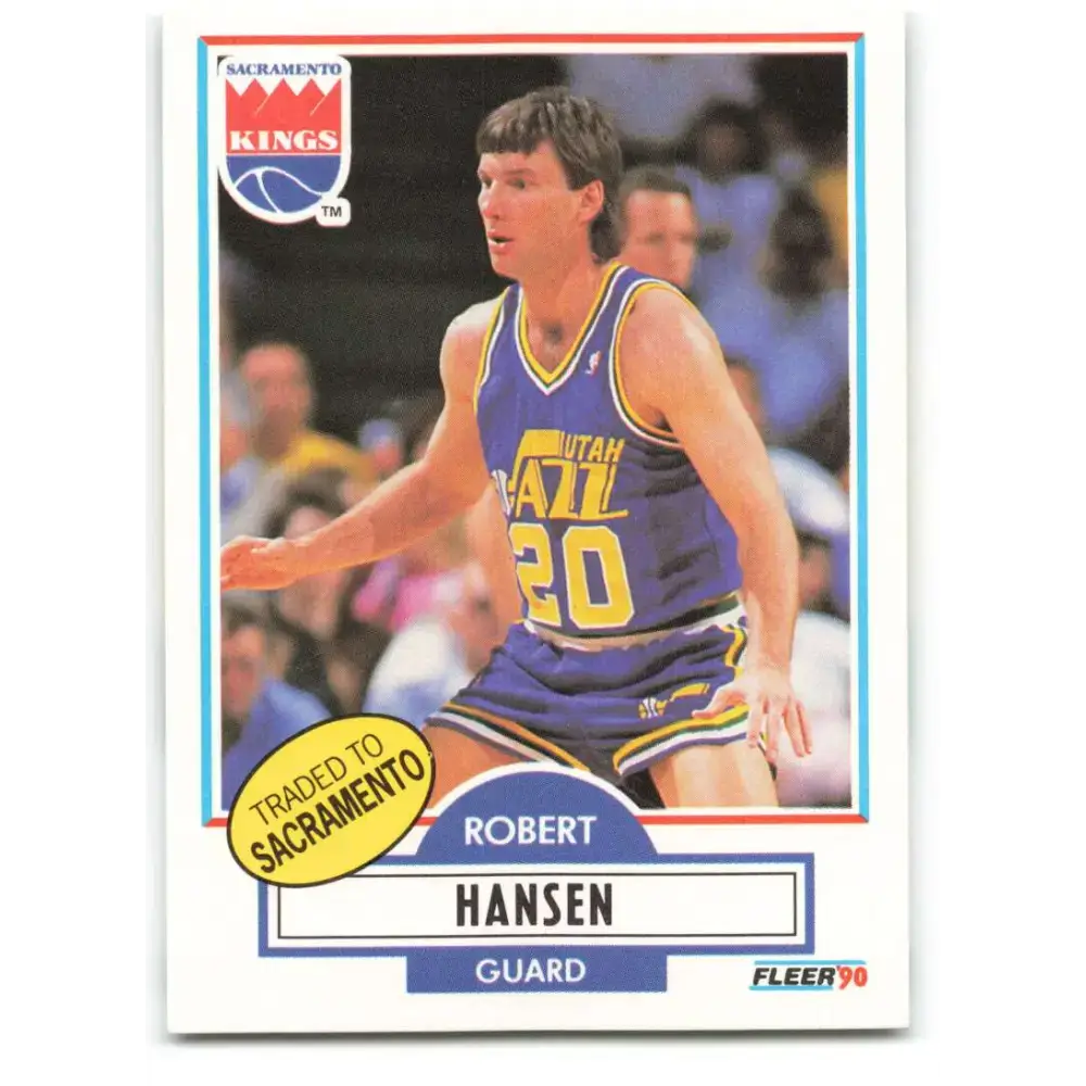 1990-91 Fleer #186 Bobby Hansen EX Excellent Sacramento Kings Basketball Card - Basketball Card Single