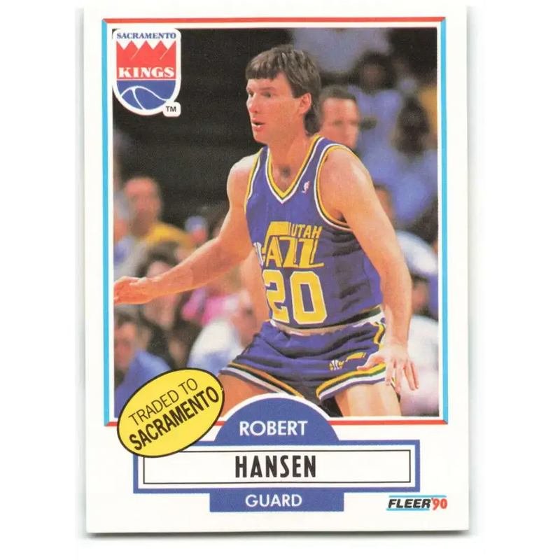 1990-91 Fleer #186 Bobby Hansen EX Excellent Sacramento Kings Basketball Card - Basketball Card Single