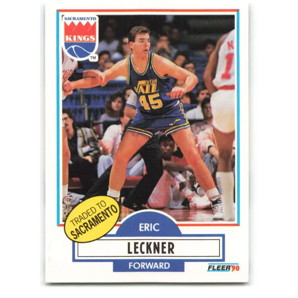 1990-91 Fleer #187 Eric Leckner EX Excellent Sacramento Kings Basketball Card