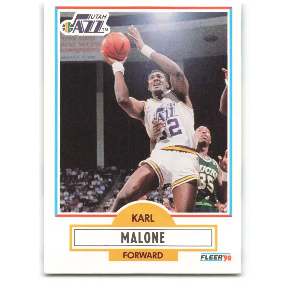 1990-91 Fleer #188 Karl Malone EX Excellent Utah Jazz Basketball Card - Basketball Card Single